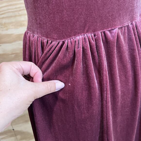 Zilcremo Velvet Babydoll Fit & Flare Midi Dress Size Medium Romantic Coquette - Picture 8 of 14